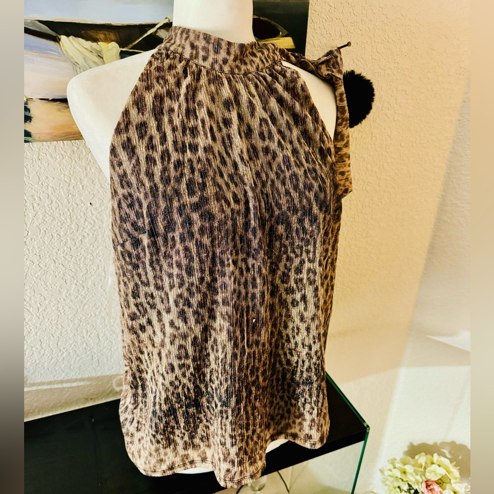 INC NEW Blouse cheetah Style size M